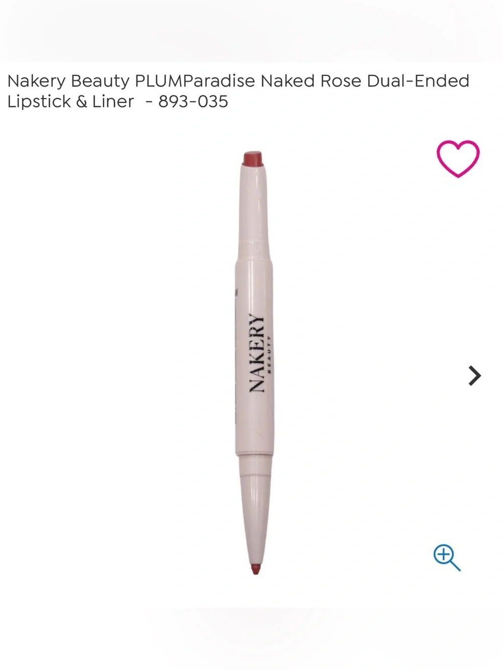 Nakery Beauty Dual-Ended Lipstick & Liner — Naked Rose (Pink)